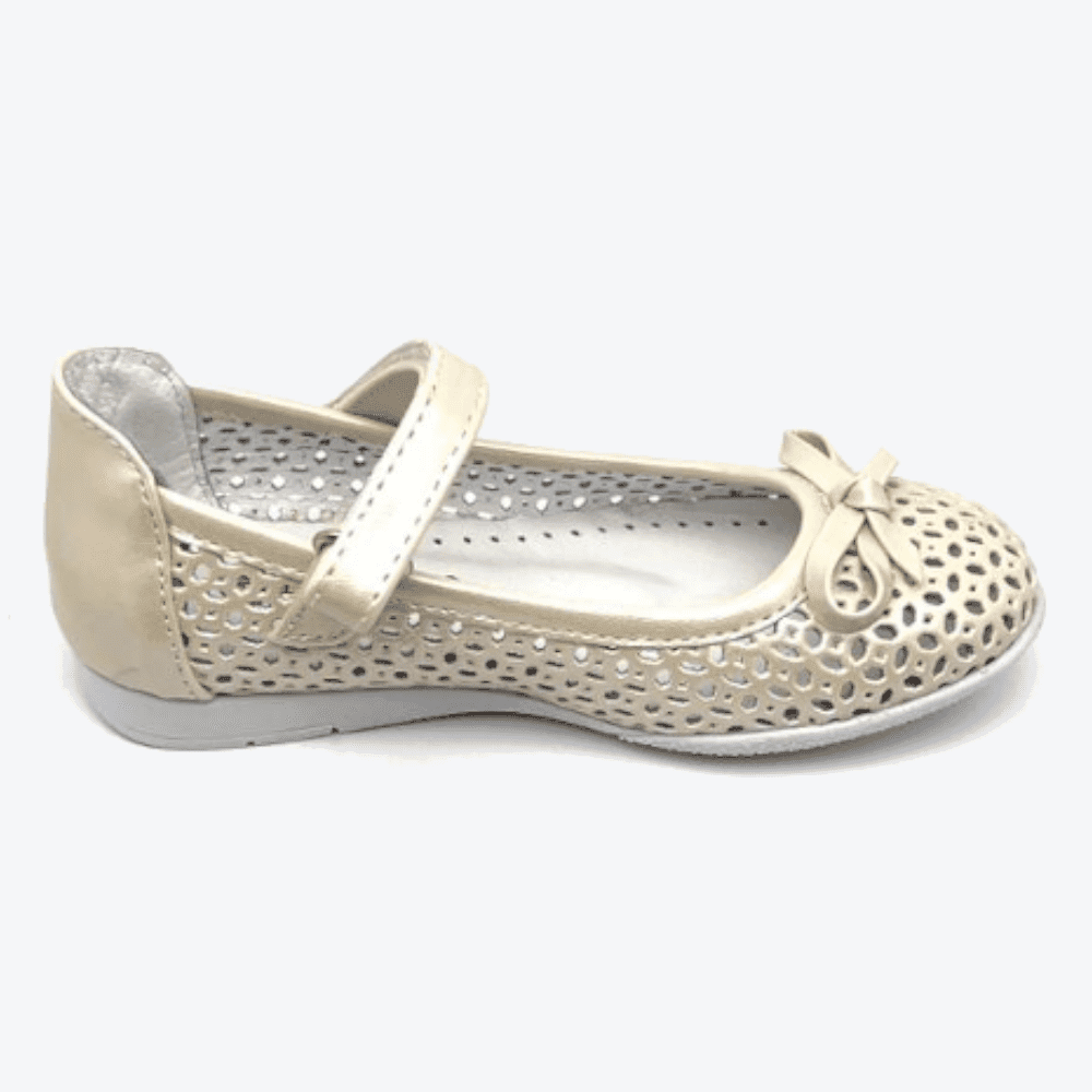 Small Foot Ballerinas, Größe 27, Modell 'Creme Lale', in der Farbe Creme, Ansicht von der rechten Seite.