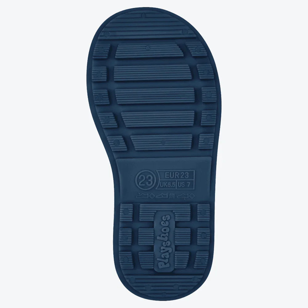 Rutschfeste Sohle der Playshoes Gummistiefel – robuste Profilsohle für sicheren Halt auf nassen und rutschigen Oberflächen, ideal für Regenwetter.